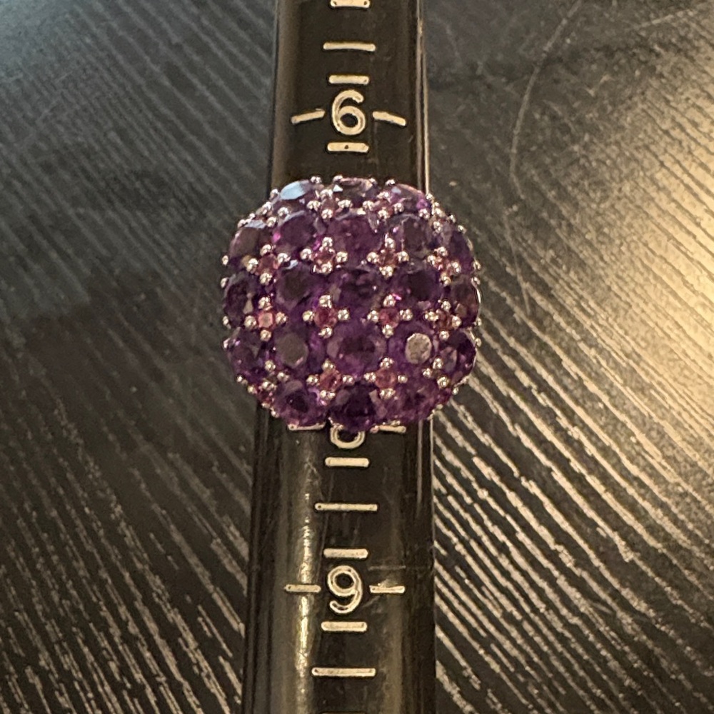 Women’s size 7 silver ring purple stones